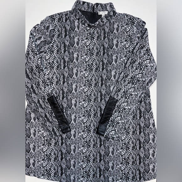 Reputation Tyler Boe Chrissy Tunic Faux Leather Trim Snakeskin Knit Size… - Picture 4 of 9